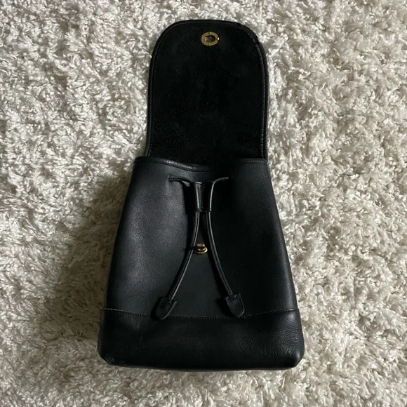 Vintage Coach 9791 Large Daypack Black Leather Backpack - Picture 7 of 14